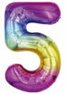 Picture of FOIL BALLOON NUMBER 5 MULTI COLOUR 25 INCH